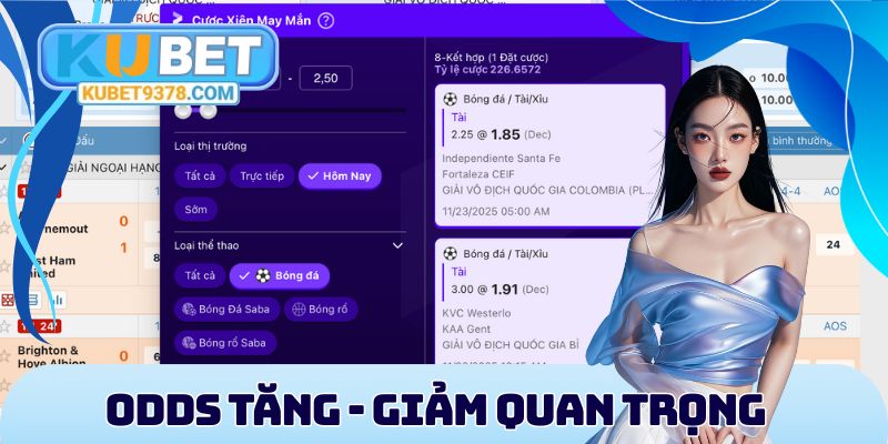 Odds tăng hay giảm đều phản ánh dữ kiện quan trọng